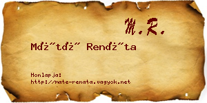 Máté Renáta névjegykártya